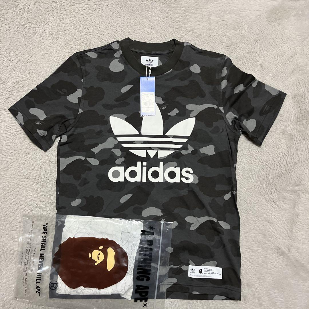 APE BAPE KAWS adidas Black Camo tシャツ M
