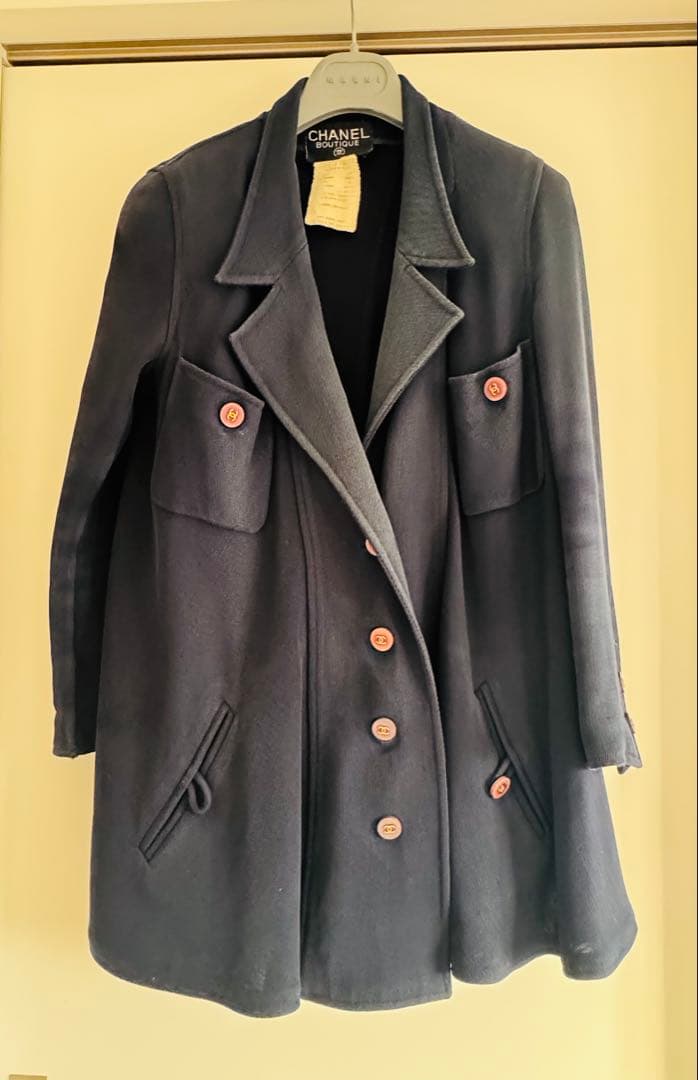 CHANEL テーラードジャケット ネイビー 34 ビンテージ エレガントM CHANEL
