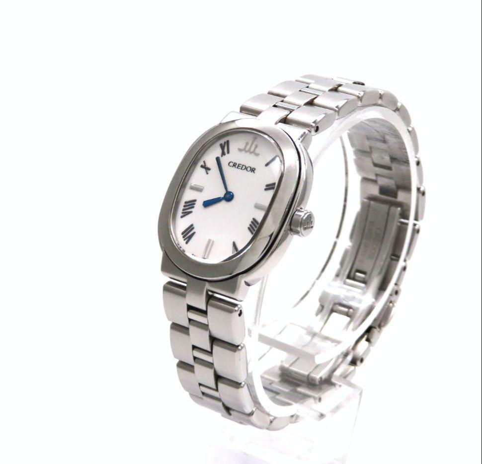 【オーバル】SEIKO 'セイコー 時計' クレドールアクア ホワイト☆極美品☆