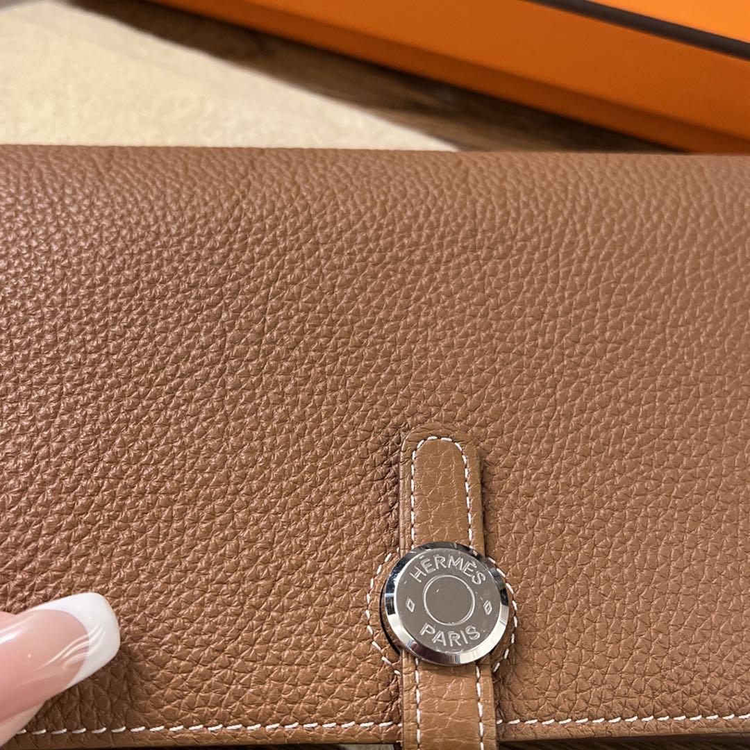 エルメス　ドゴン　デュオ　長財布　ゴールド　HERMES