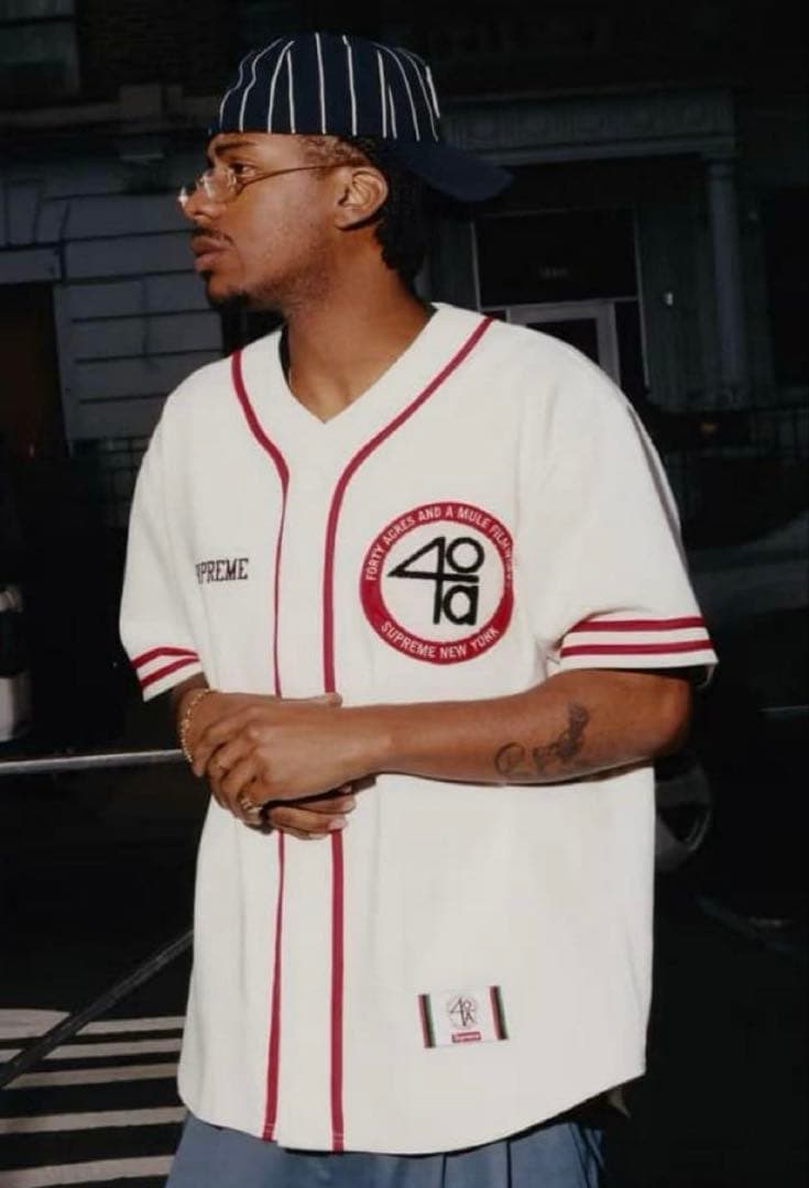 Supreme x 40 Acres Twill Baseball Jersey Supreme x 40 Acres Twill Baseball Jersey