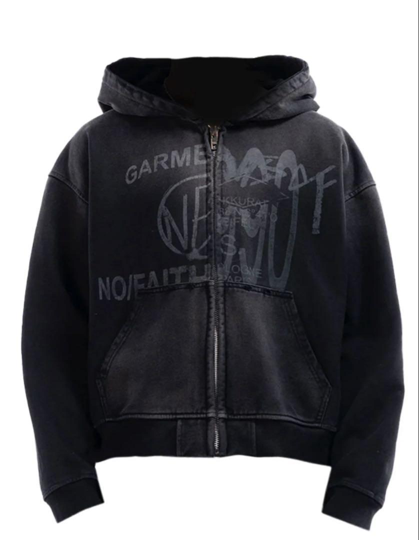 NO/FAITH STUDIOS ZIP UP HOODIE 黒 S