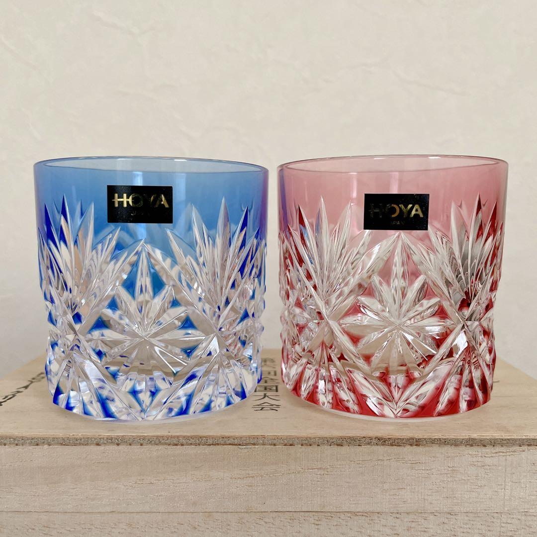 日本最大のブランド HOYA クリスタル メルカリ - 2個セット 切子冷酒グラス 工芸品