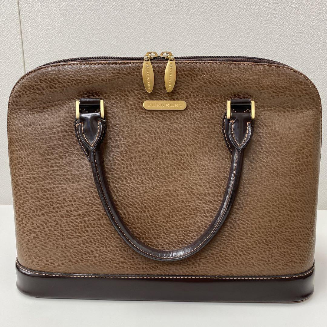 【ヴィンテージ】Burberry ノバチェック　レザーハンドトートバッグ