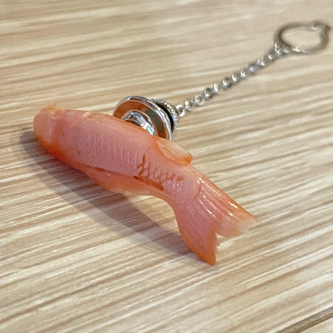 【アンティーク 綺麗】魚 桃色珊瑚 タイピン