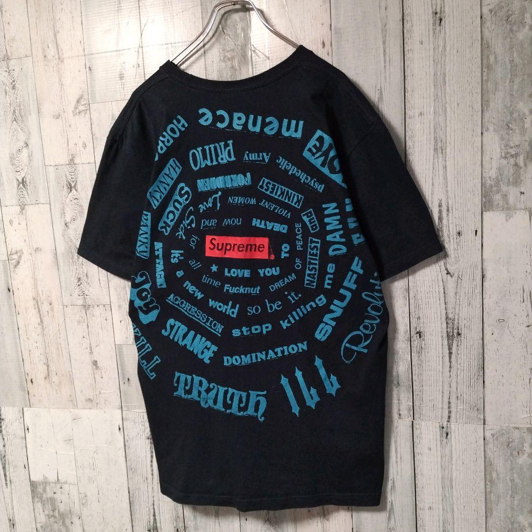 a75【人気Lサイズ】シュプリーム♤スパイラル　ボックスロゴ入り　Tシャツ