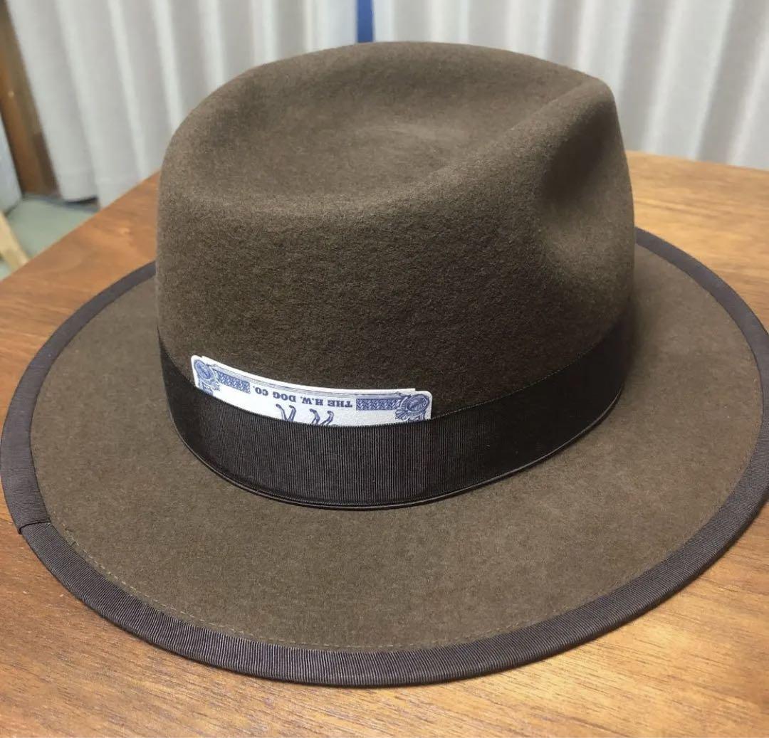 H.W.DOG&COブラウンウールフェルトハット　size36 FULLCOUNT」×「THE H.W DOG&CO」 BEAVER FELT HAT フルカウント