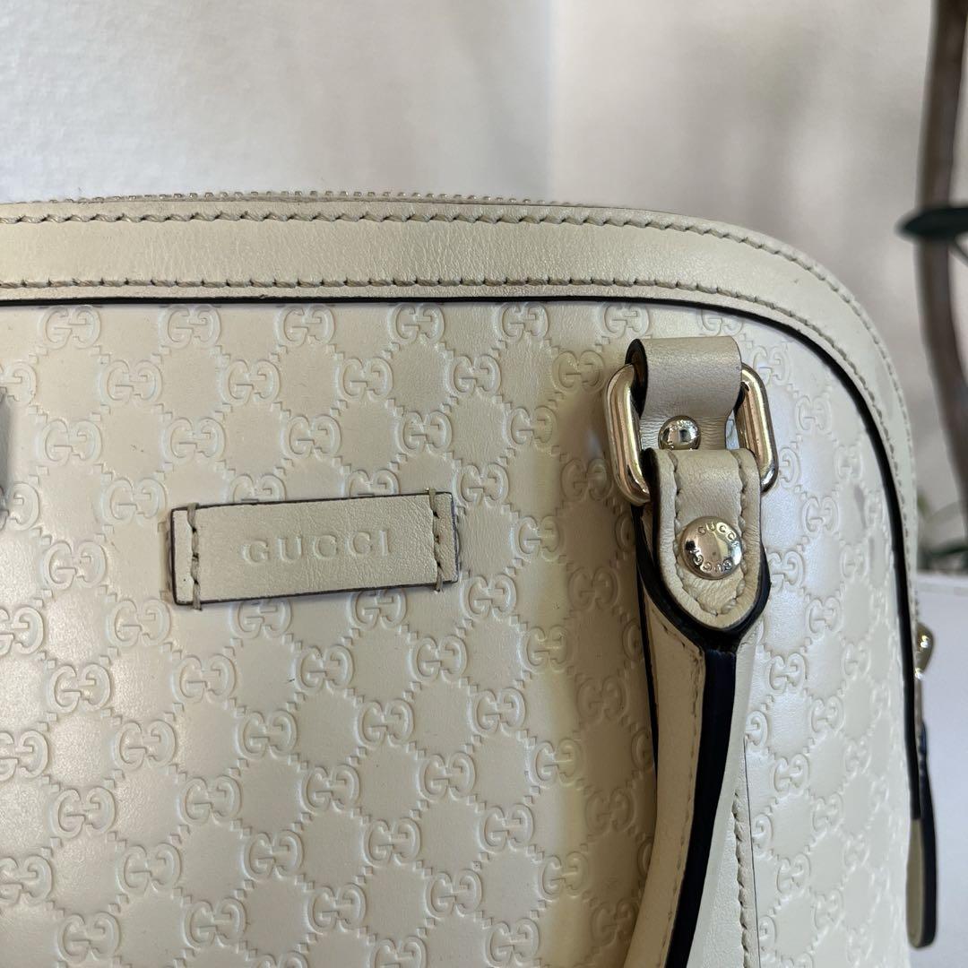 GUCCIレディース マイクロシマ GG柄 ハンドバッグ