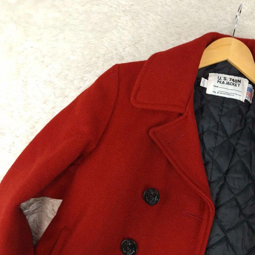 美品✨Schoot　ショット　メンズ　ピーコート　レッド　38