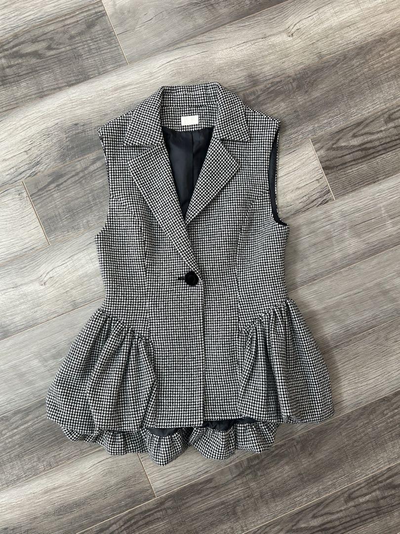 cygneシーニュ☆完売商品 千鳥格子バルーンジレ トップス