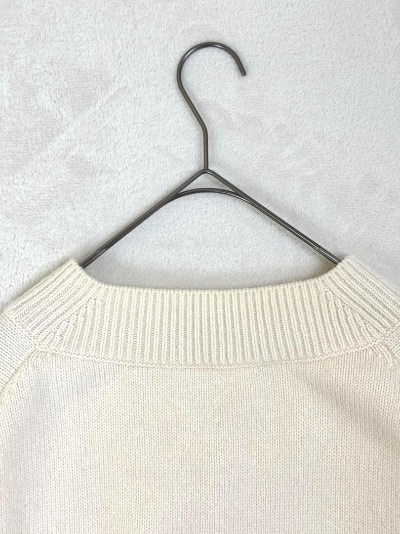 ebureエブール スーパージーロンウール Vネックプルオーバーニット 白 ebureエブール スーパージーロンウール Vネックプルオーバーニット 白