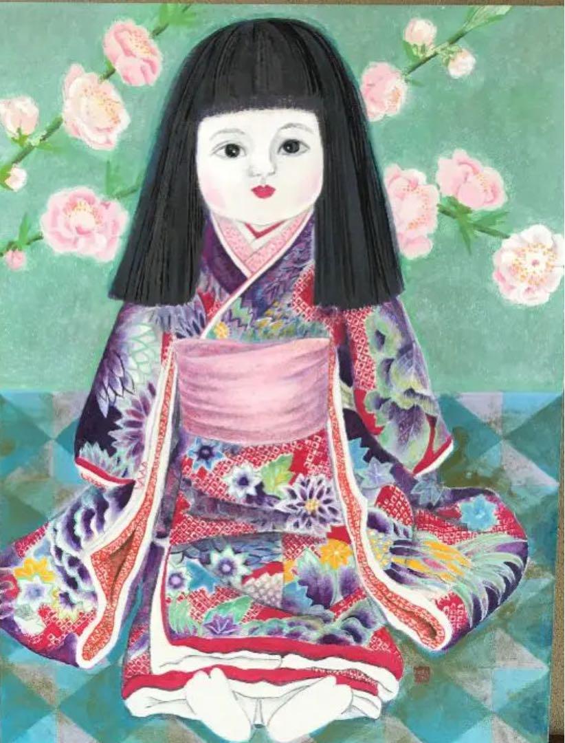 N ihonga 絵画　6号　Japanese doll 大正ロマン