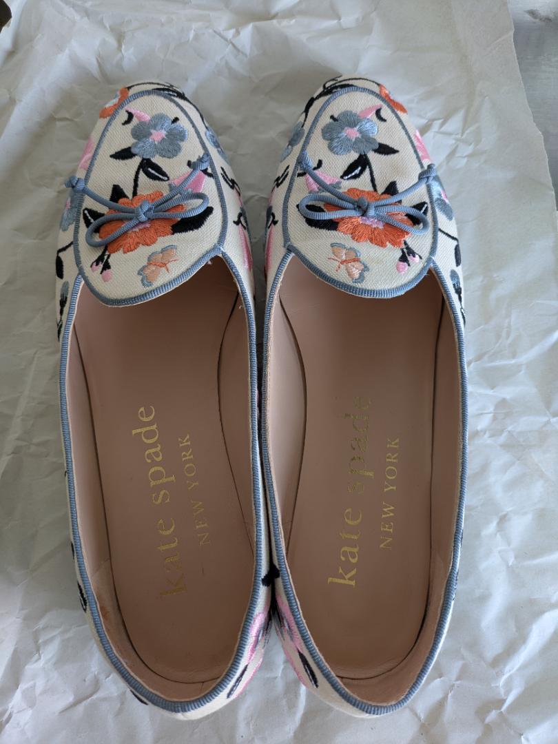 kate spade ケイトスペード　刺繍フラットシューズ　箱あり