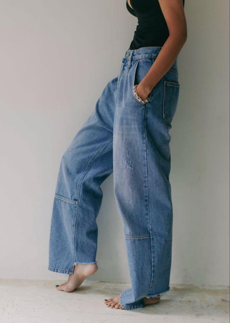 新品 イエン YENN HIGH RISE TUCK WIDE PANTS 38 YENN 】HIGH RISE TUCK WIDE PANTS 38 パンツ