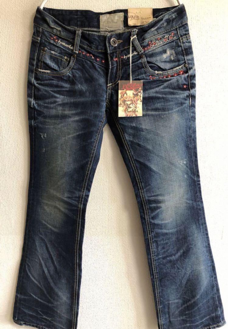 Lolita デニムパンツ 新品タグ付き 小花柄 30