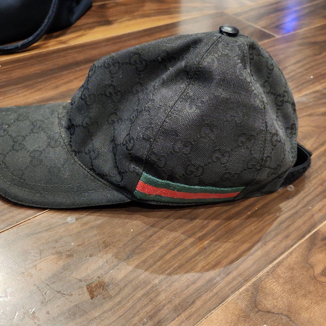 GUCCI ブラック GGパターン キャップ 新品・未使用】GUCCI ブラック GGパターン キャップ