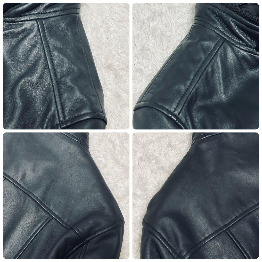 美品 AKM シングル ライダース ジャケット M レザー ブラック 本革 美品 AKM シングル ライダース ジャケット M レザー ブラック 本革