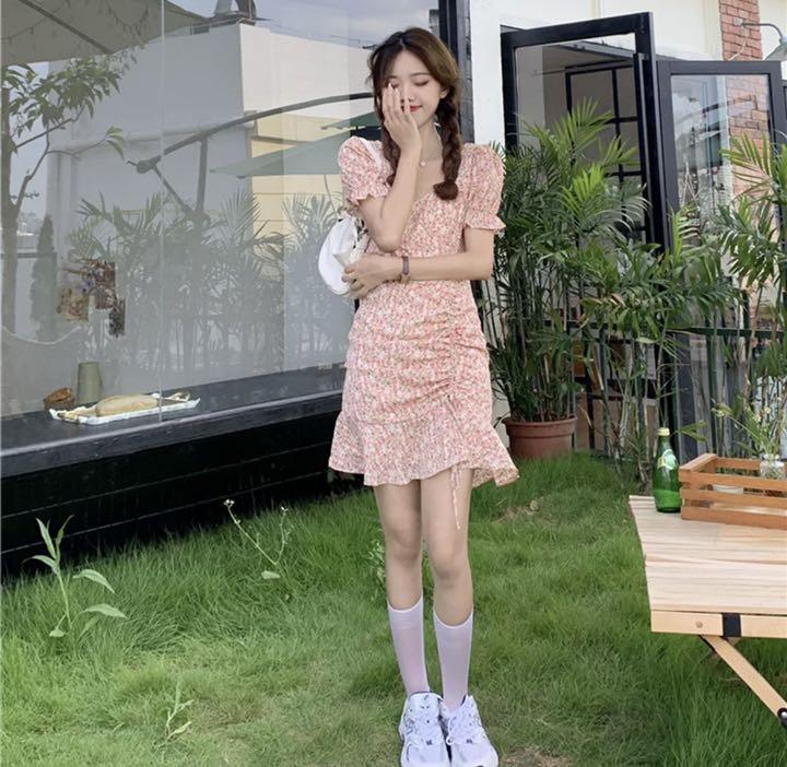 フローラル 夏 ミニワンピース 韓国 レディース オルチャン フリーサイズ メルカリ