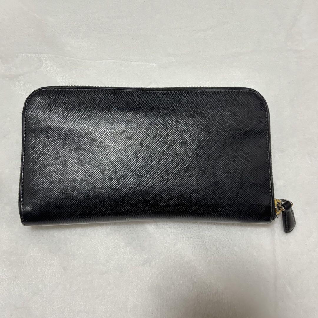 【匿名配送】PRADA プラダ 長財布 黒 箱付き レザー ブラック 財布