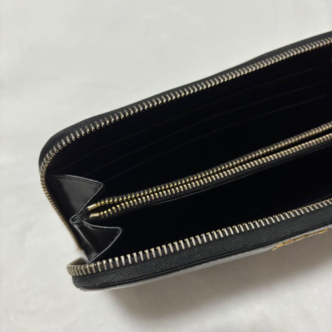 【匿名配送】PRADA プラダ 長財布 黒 箱付き レザー ブラック 財布