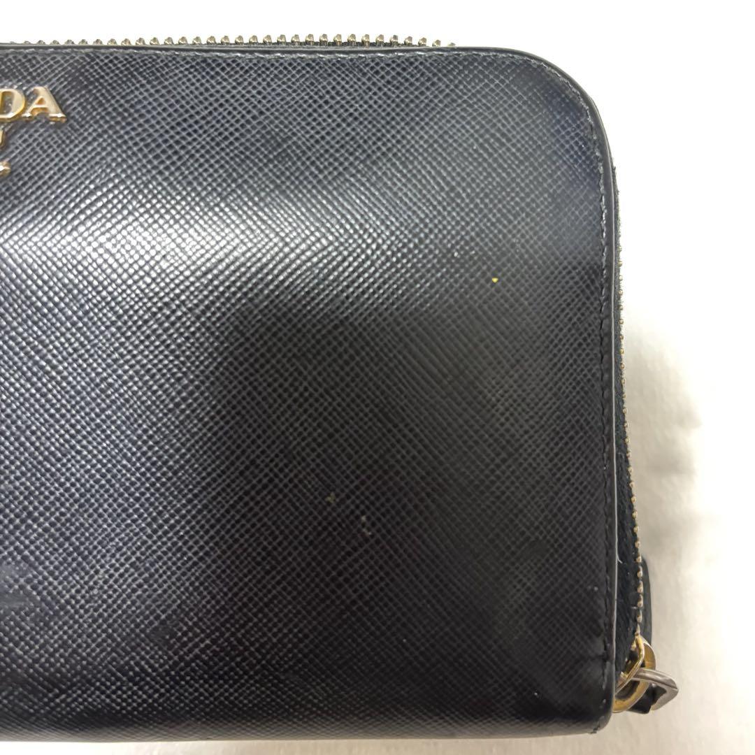【匿名配送】PRADA プラダ 長財布 黒 箱付き レザー ブラック 財布