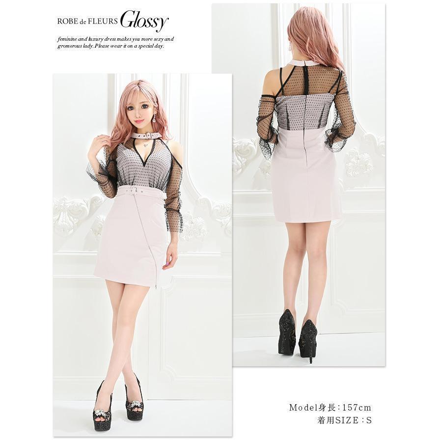 ROBE de FLEURS ローブドフルール ジッパー×ロングスリーブドレス