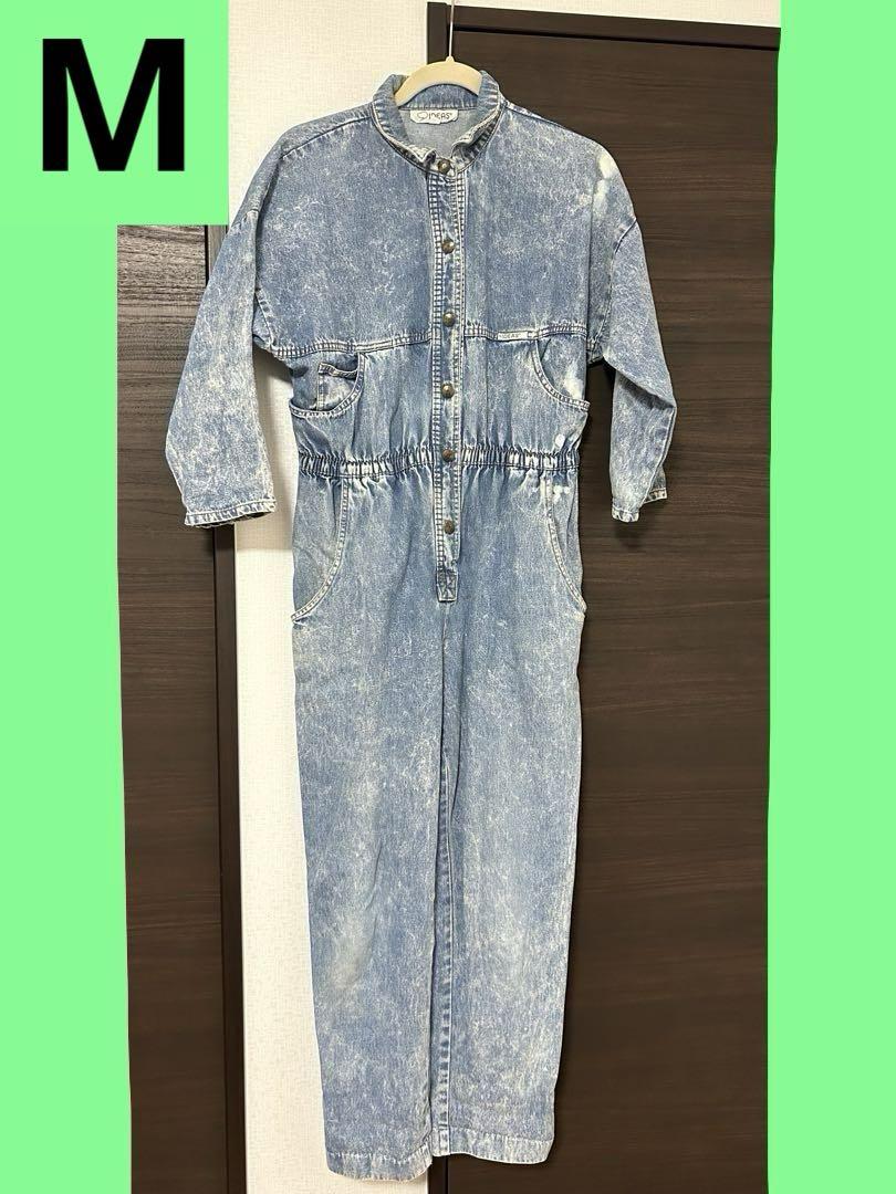 海外古着 IDEAS USA デニム オールインワン ジャンプスーツ M 男女