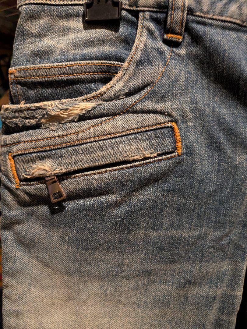 BALMAIN バイカーデニム クラッシュデニム