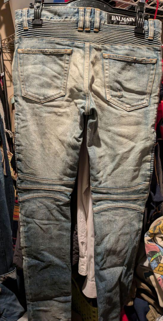 BALMAIN バイカーデニム クラッシュデニム