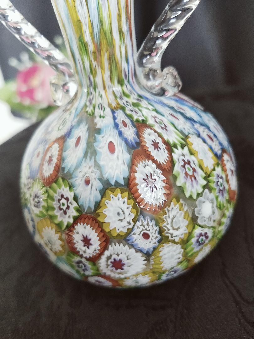 MURANO ムラーノ ミルフィオリ ヴェネチアングラス イタリア 花器 花瓶