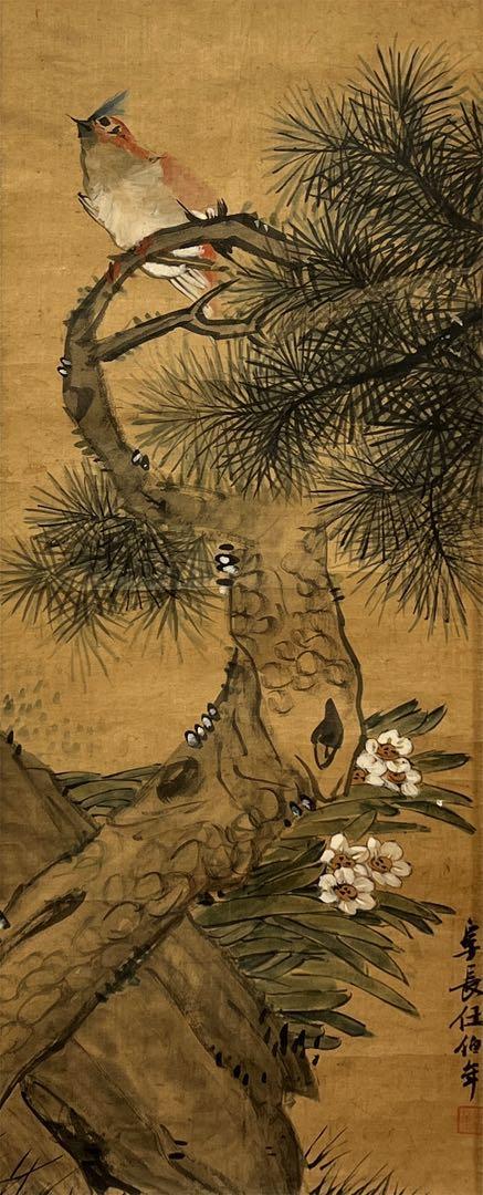 水墨画 掛け軸 鳥と松の木 【国際ブランド】|水墨画 水墨画 掛け軸 鳥と松の木 【国際ブランド】|水墨画