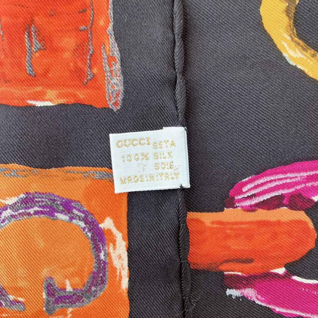 ■美品■ GUCCI グッチ ホースビット柄 シルク100% 大判 スカーフ