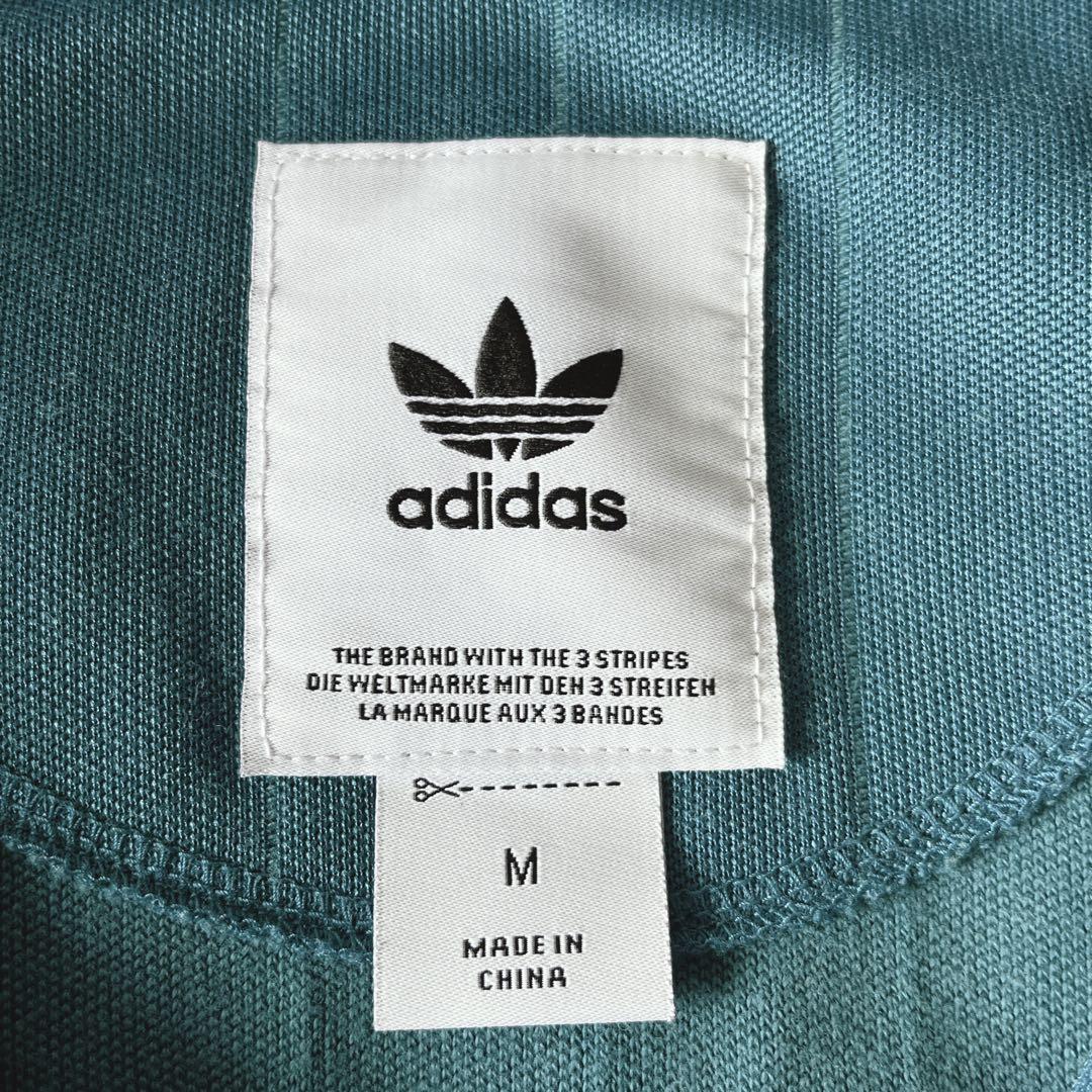 adidas アディダス アノラック プルオーバー ロゴ刺繍 素材切り替え M adidasアディダス アノラック プルオーバー ロゴ刺繍 素材切り替え M