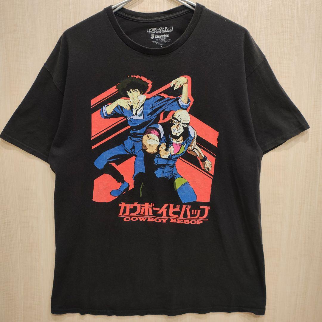 公式　カウボーイビバップ　スパイク　ジェット　アニメ　ブラック　Tシャツ　L