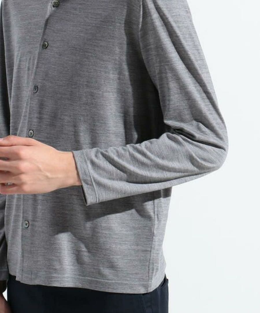 サルート トゥモローランド ウールジャージー セミワイドカラーシャツ XS ネイビー 紺XS(SS)・icebreaker