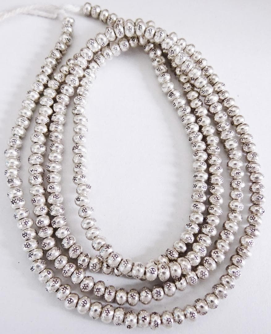 lastlast様専用u003c08tu003eカレンシルバービーズ 1連 約70cm 刻印