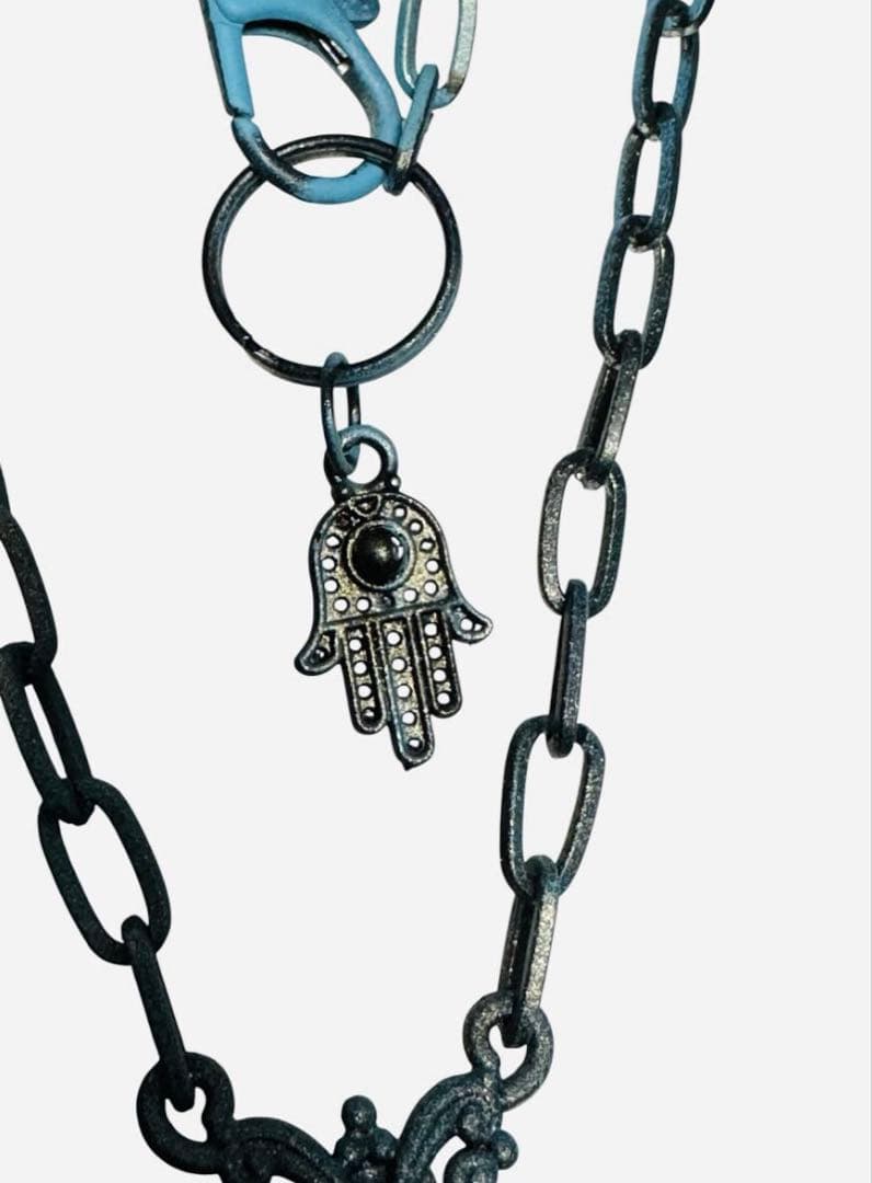 ★1点物★ジャンポールゴルチエ★アンティークブルーハンドカルマネックレス