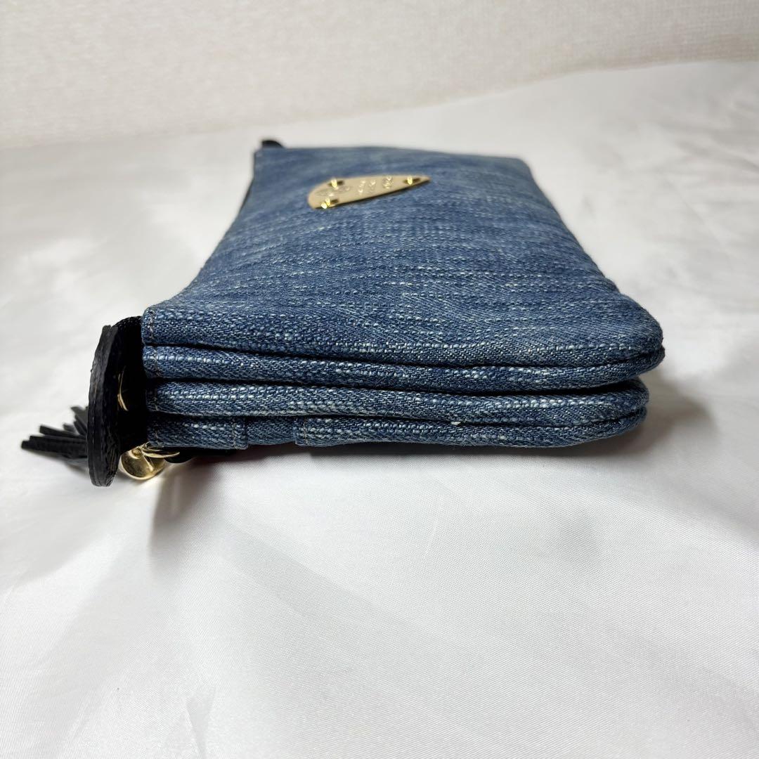 アタオ ブーブー デニム ショルダー 財布 極美品】 アタオ ブーブー ショルダーバッグ 岡山デニム ブルー