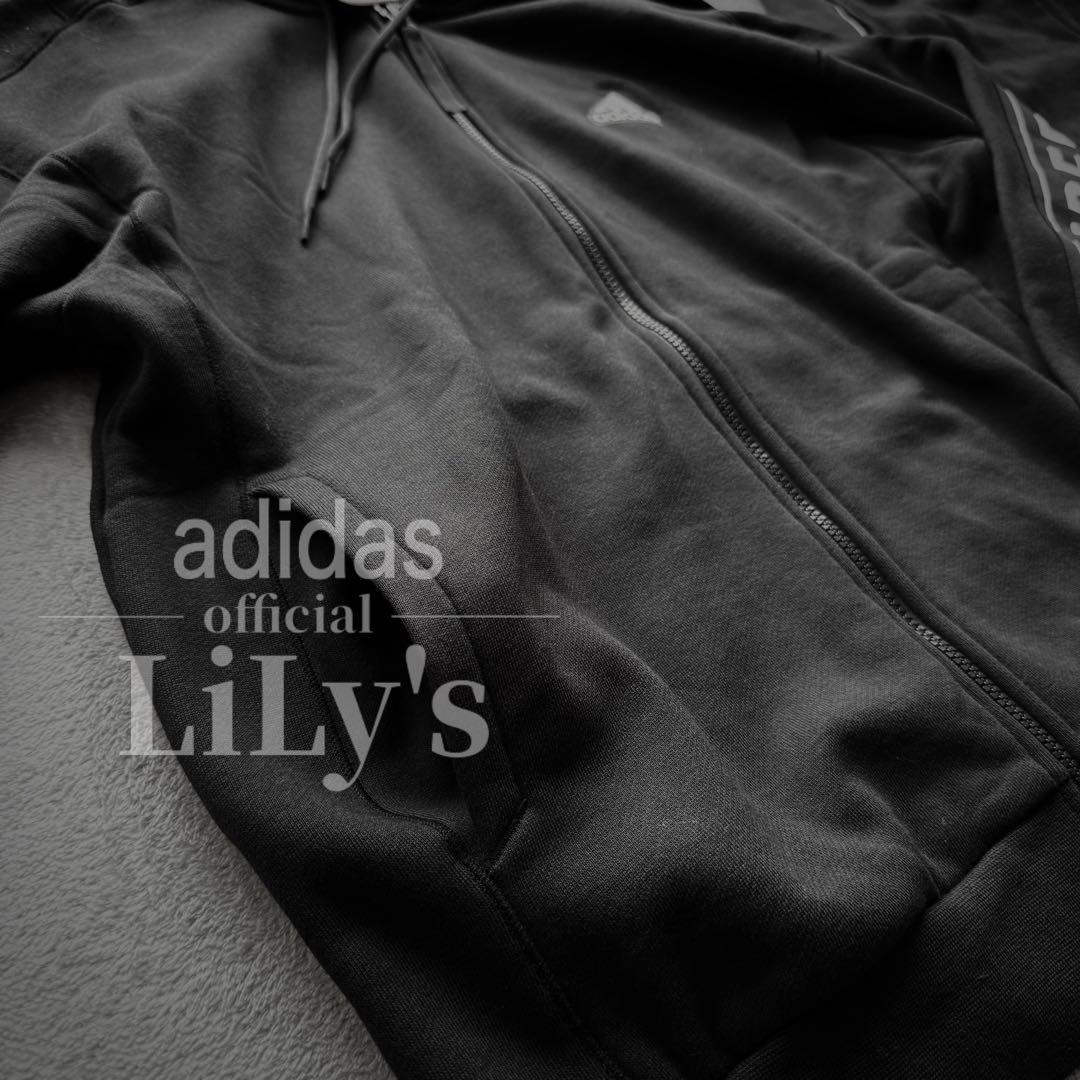 新品　adidasセットアップ　XLサイズ　スリーストライプス　黒白