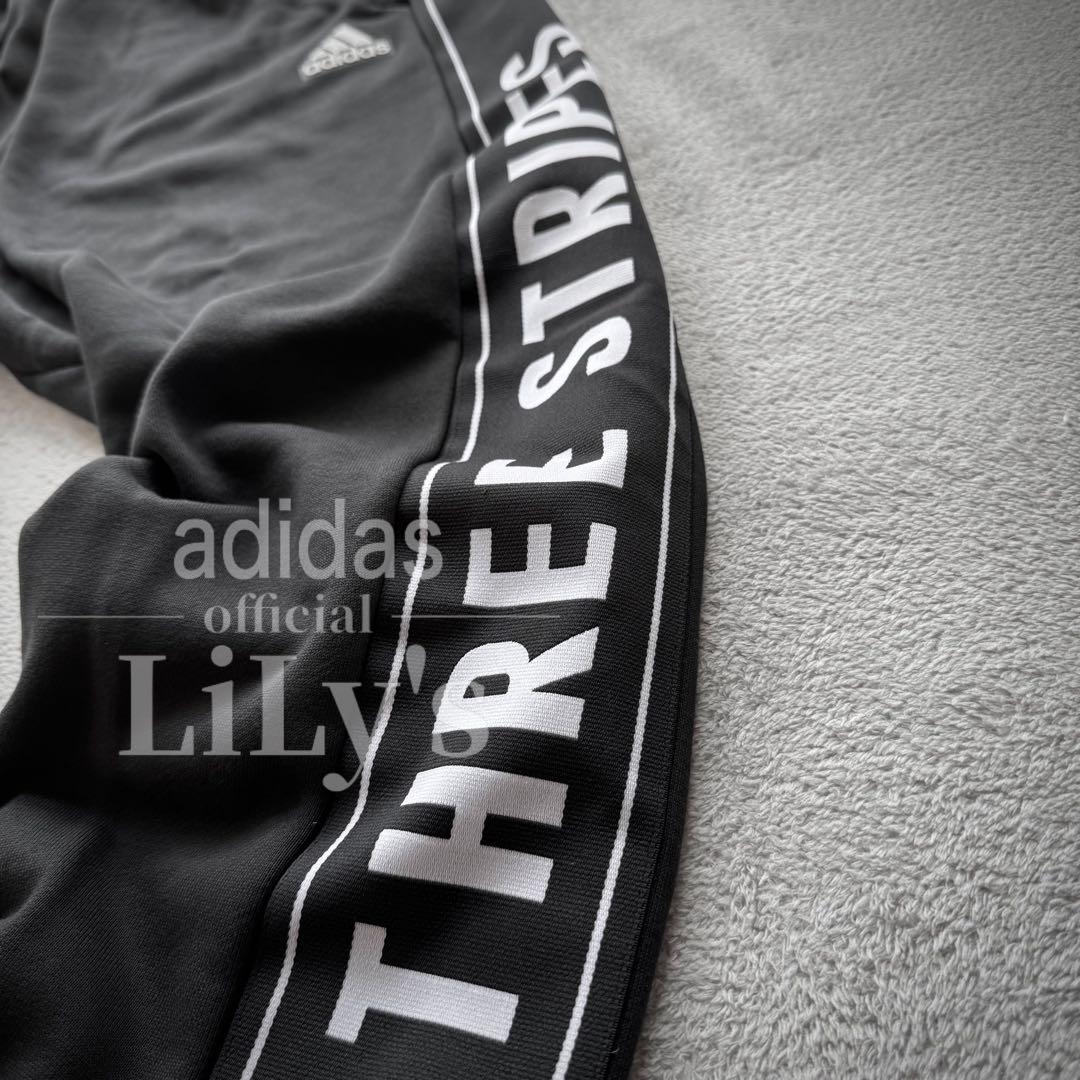 新品　adidasセットアップ　XLサイズ　スリーストライプス　黒白