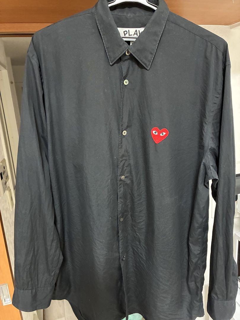 Play COMME des GARÇONS ハートパッチシャツ