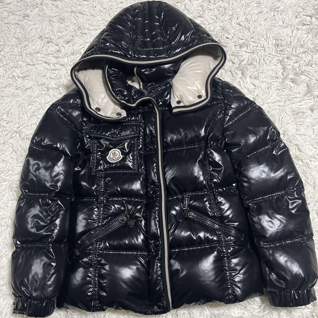 【極美品】 モンクレール ロゴ 2way ダウンジャケット 140cm 黒