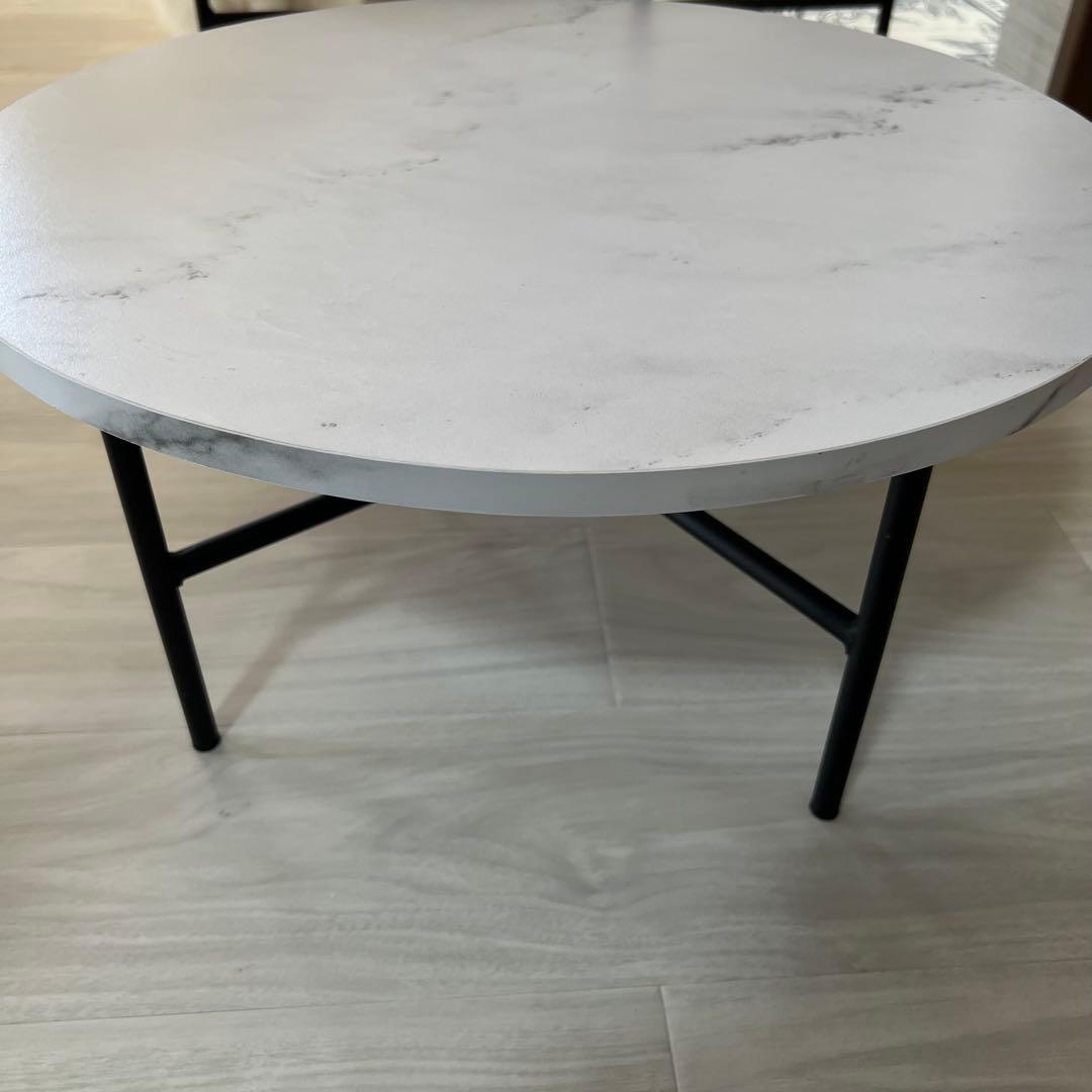 LOWYA ロウヤ 大理石風 ネストテーブル 丸テーブル2個セット LOWYA ロウヤ 大理石風 ネストテーブル 丸テーブル2個セット