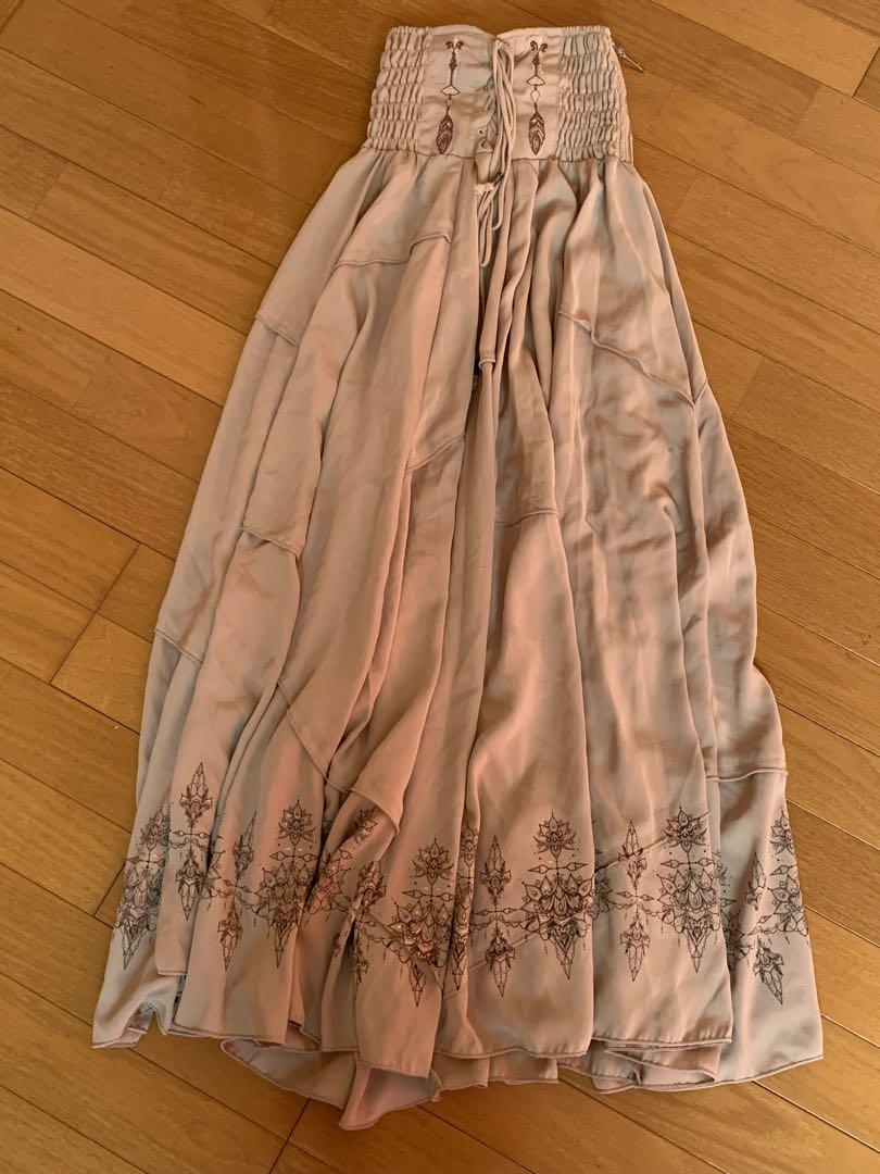 Rozen Kavalier 刺繍入り2wayロングスカート　グレー