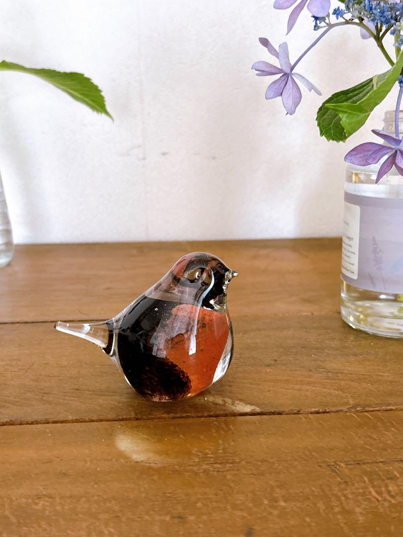 フィンランドヴィンテージ　handmade ガラスの小鳥