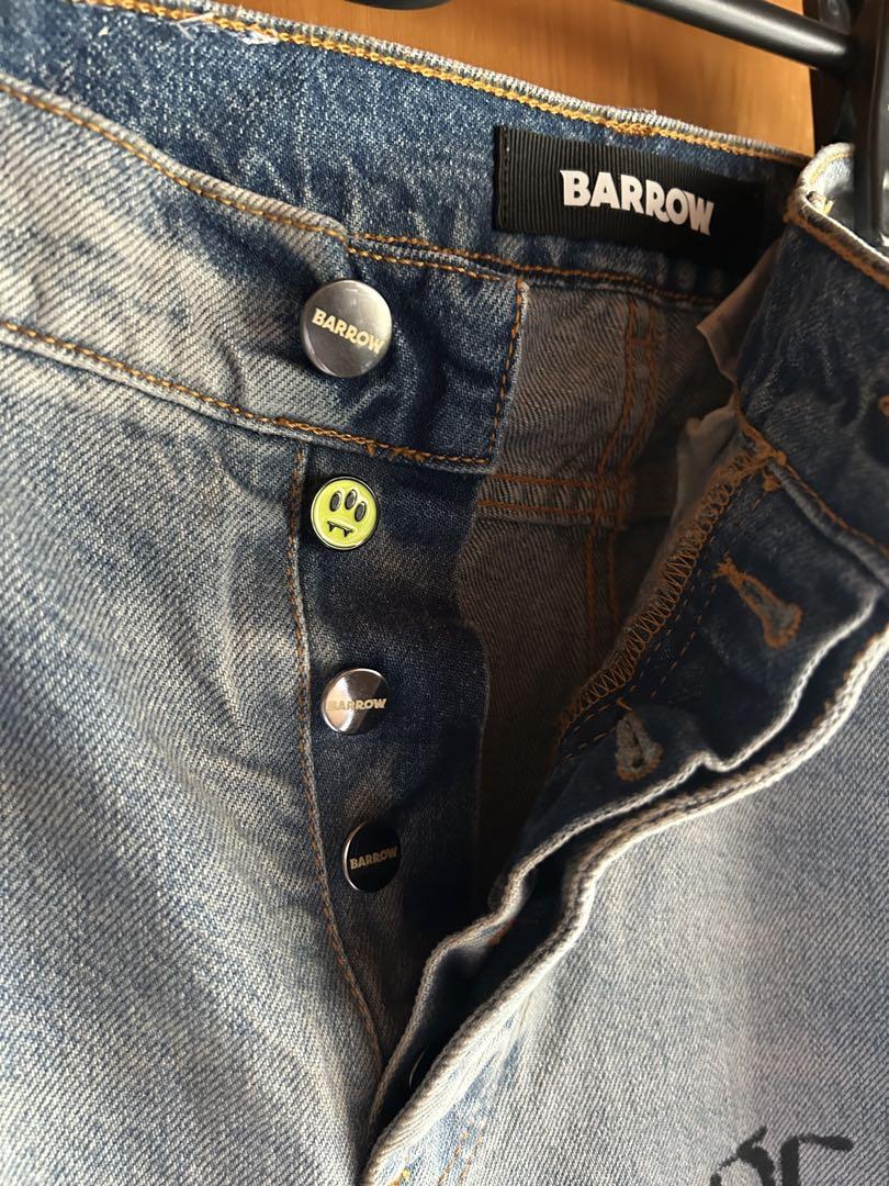 barrowグラフィックデザイン デニムダメージパンツ