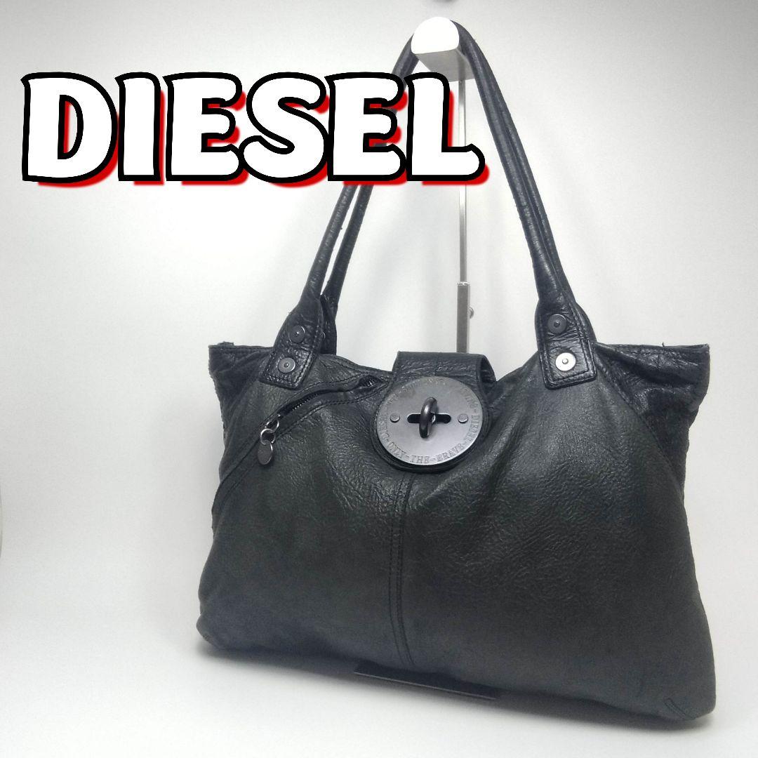 DIESEL ディーゼル トートバッグ ターンロック レザー ブラック DIESEL ディーゼル トートバッグ ターンロック レザー ブラック