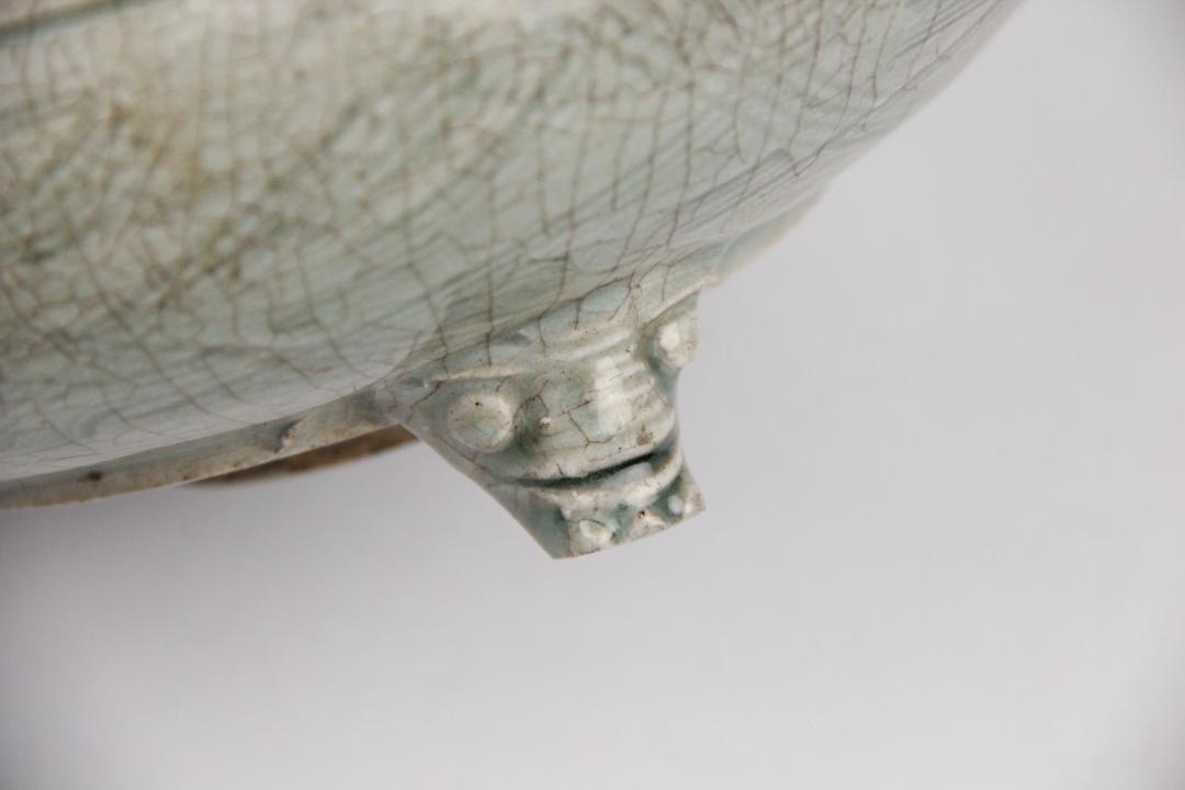 時代 天龍寺青磁 香炉 唐物 中国美術 七官青磁 大香炉 台付JL21-12 画像11