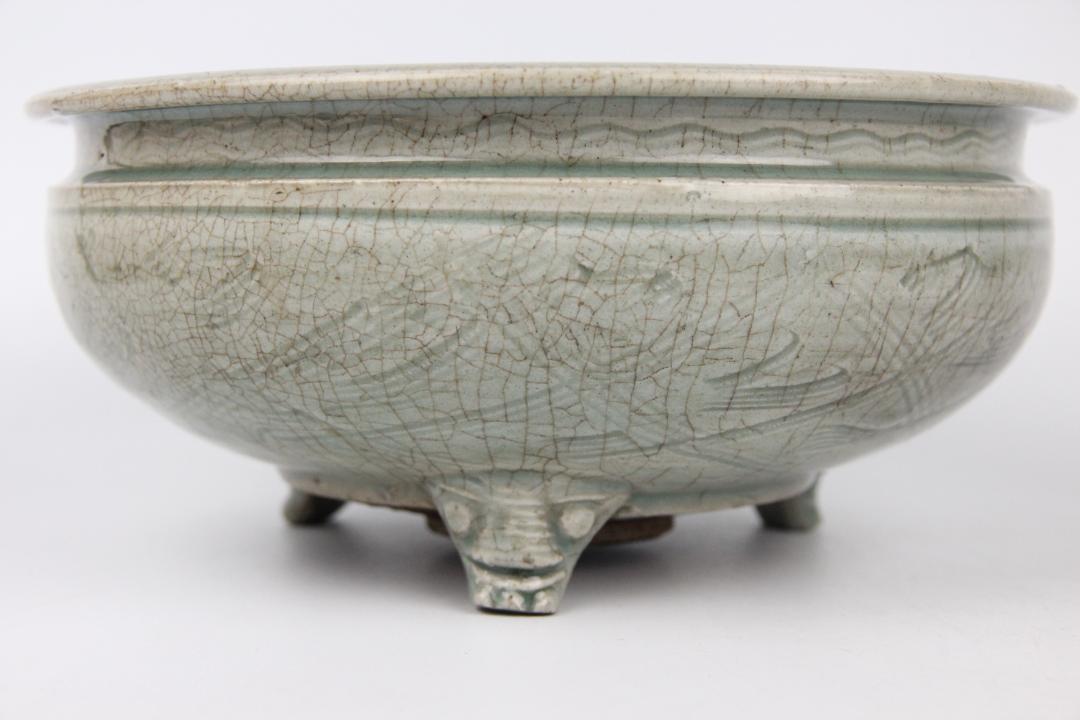 時代 天龍寺青磁 香炉 唐物 中国美術 七官青磁 大香炉 台付JL21-12 画像14