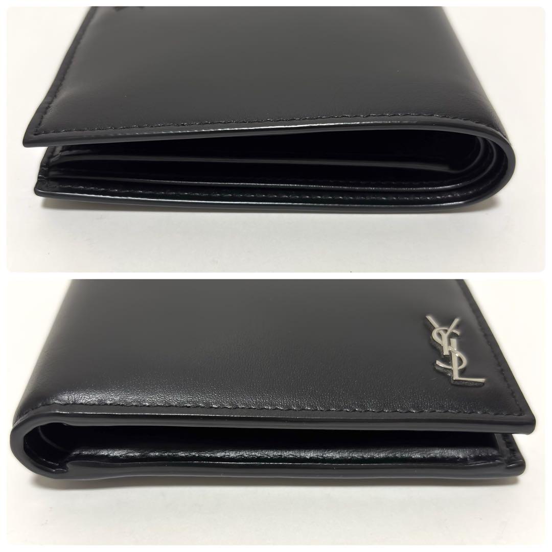 美品✨サンローラン　二つ折り財布　タイニーカサンドラ　クロコ ゴールド金具　黒 dポイントマーケット｜サンローラン SAINT LAURENT 二つ折り財布